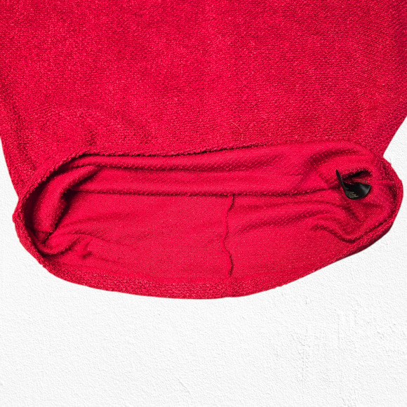 Worthington Cherry Red Round Neck Textured Knit Tapered Sweater Top Size Medium - Picture 7 of 9